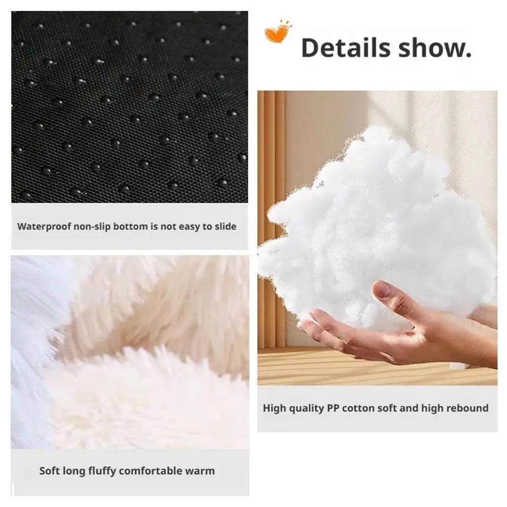 Winter Plush Round Cat Bed Pet Mattress Warm Soft Comfortable Basket Cat Dog 2 in 1 Sleeping Bag Nest for Small Dogs