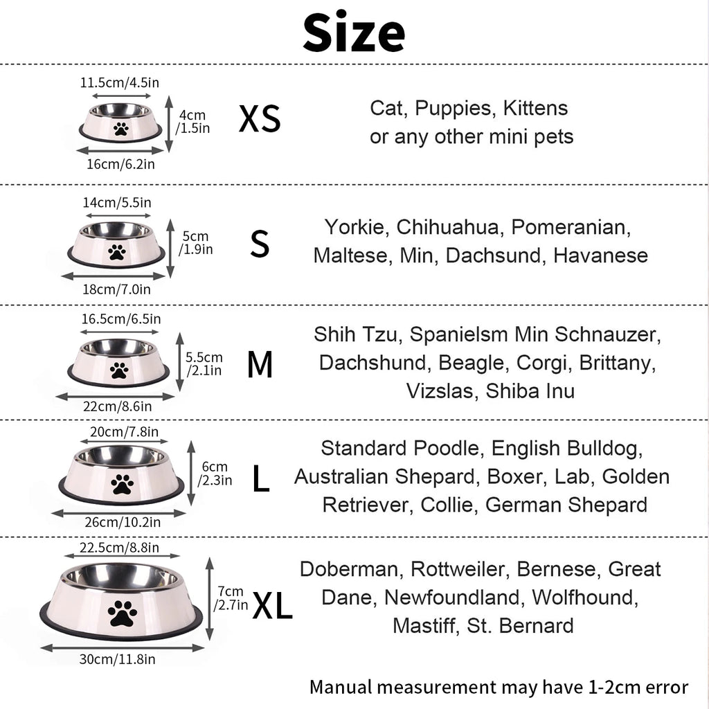 Stainless Steel Pet Bowl Cat  Dog Food Bowl Multi-Specification Anti-fall Food Bowl Food Bowl Feeding Pet Supplies 16 To 22 Cm