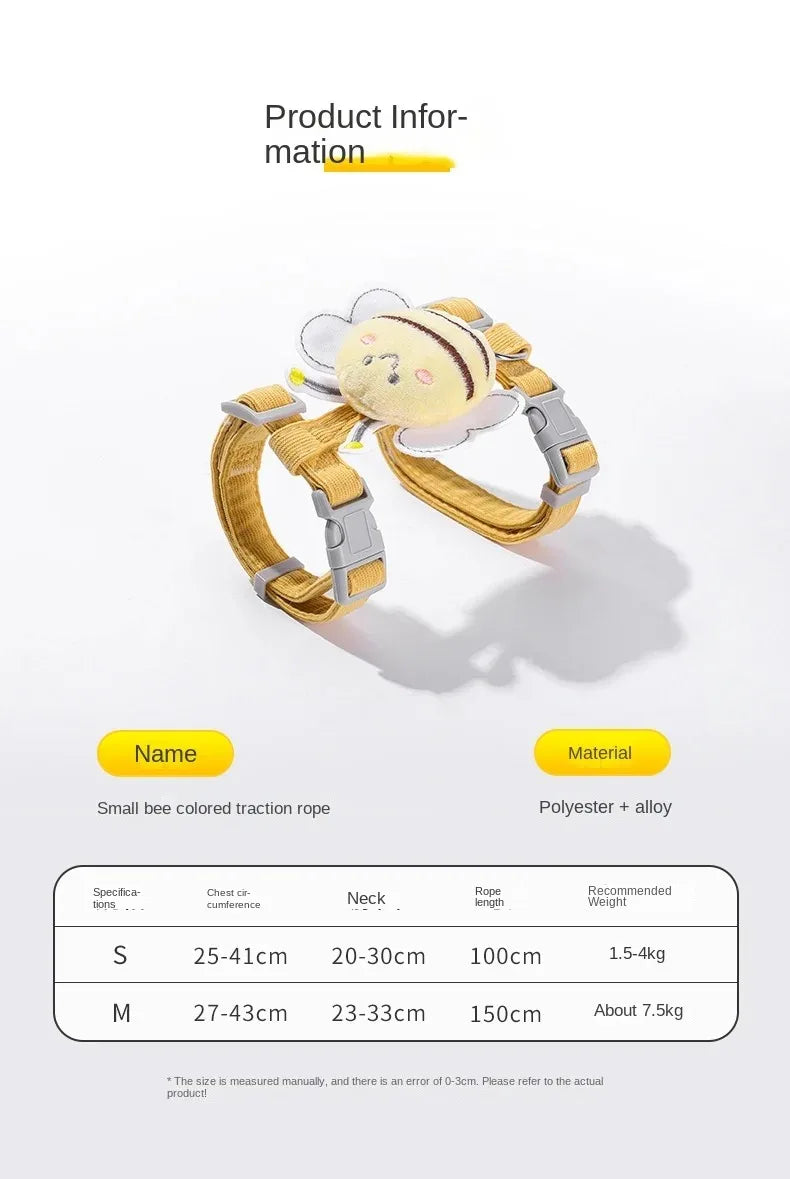 Kattsele & Koppel Set - Söt Bi-Design för Katt & Små Hundar