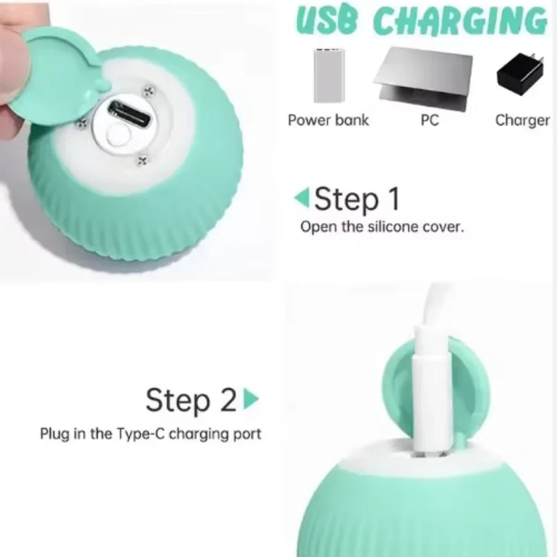 Elektrisk Kattboll - Automatisk Interaktiv Leksak för Inomhuskattar