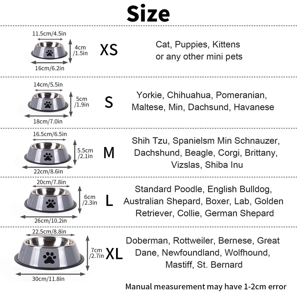 Stainless Steel Pet Bowl Cat  Dog Food Bowl Multi-Specification Anti-fall Food Bowl Food Bowl Feeding Pet Supplies 16 To 22 Cm