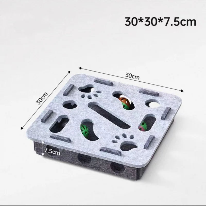 Kattlabyrint Leksak - Interaktiv Pusselbox med Bjällra för Katter