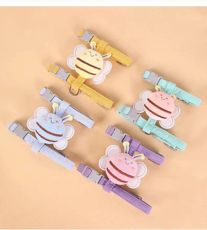 Kattsele & Koppel Set - Söt Bi-Design för Katt & Små Hundar