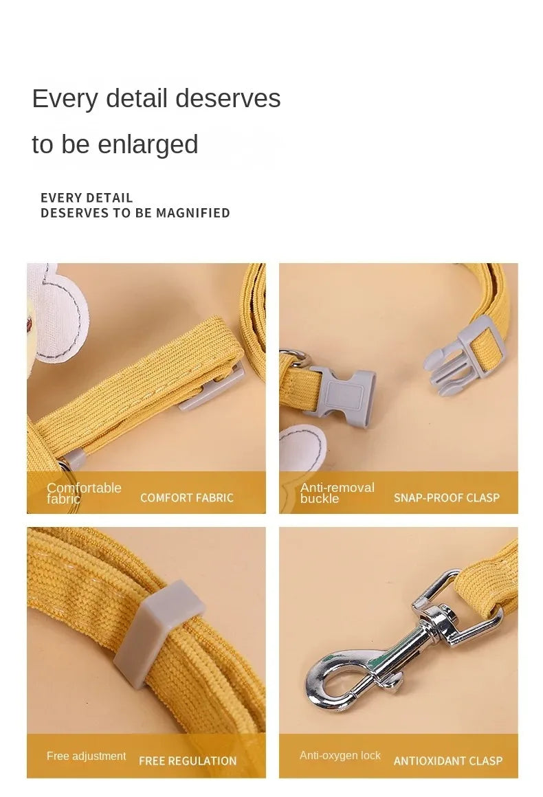 Kattsele & Koppel Set - Söt Bi-Design för Katt & Små Hundar